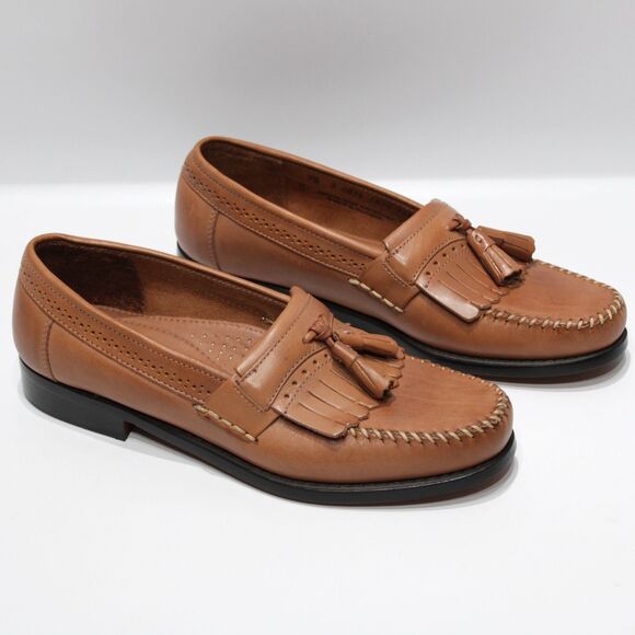 New Without Box Bass Jeremy Moc Toe Brown Leather Tasseled Loafer Men Size 9.5D main image 7